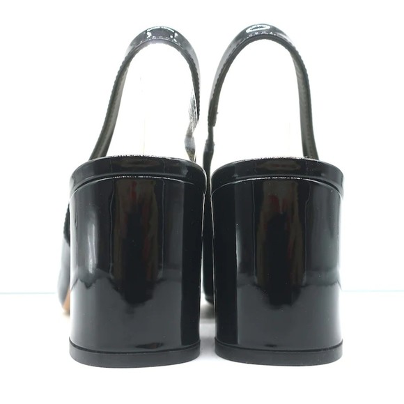 Valentino One Stud Slingback Pumps Black Patent Leather Size 36.5 NEW - Picture 7 of 10